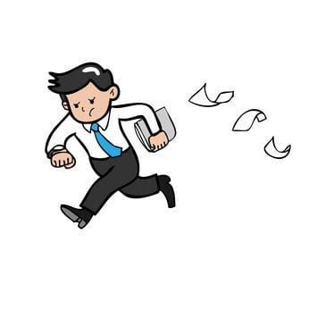Businessman hurry running cartoon vector